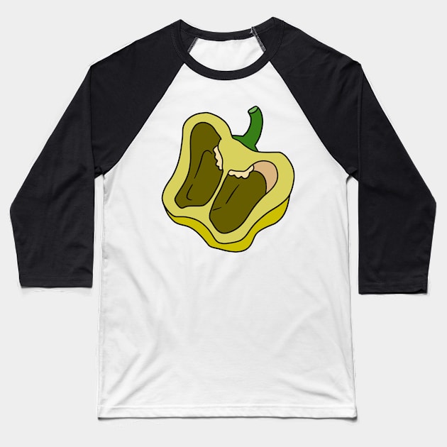 Yellow Bell Pepper Sliced in Half Baseball T-Shirt by saradaboru
